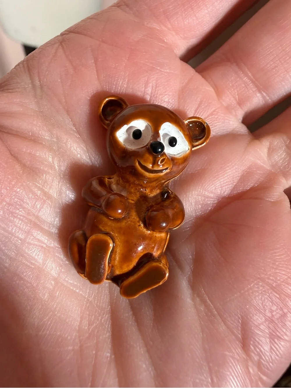 Vintage Gerry Brown teddy Bear Metal brooch Cottagecore Girlhoodcore